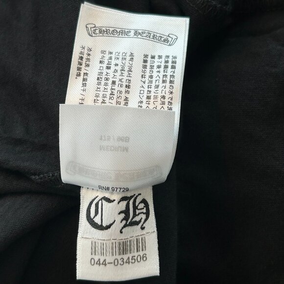 Chrome Hearts Black & Pink Neck Logo Longsleeve T-Shirt - Picture 7 of 7